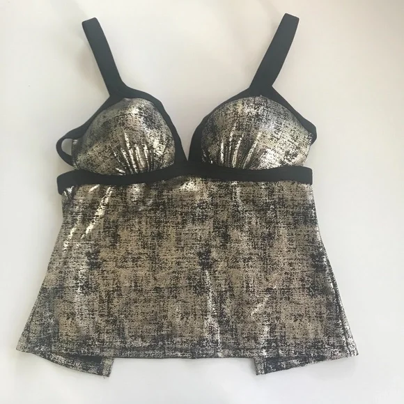 Hula Honey push up apron back foil tankini top - Picture 5 of 12